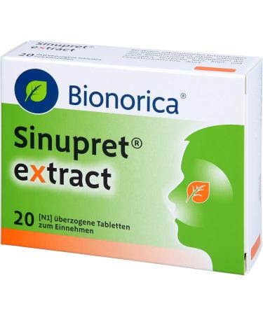 Sinupret Extract Coated Tablets - 20 pcs | All-Natural Relief for Sinus Health | International Shipping Available - Buy Online on GoSupps.com