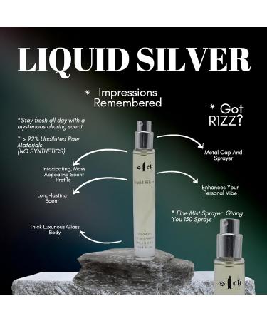Liquid Silver Pheromone-Infused Cologne for Men Raw Pheromones Attraction Lasting Spray USA-Made Bold Strength Scent for Him - Buy Online on GoSupps.com