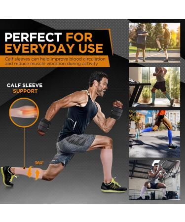 Doc Miller Compression Calf Sleeve - Premium 15-20mmHg Support for Men & Women | Ideal for Running Shin Splints & Calf Tears - Large Skin/Nude - 1 Pair - Buy Online on GoSupps.com