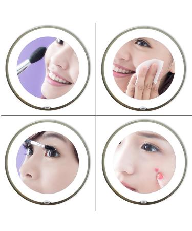 JiBen 10X Magnifying Makeup Mirror with LED Light, Power Locking Suction Cup, 360 Swivel - Portable and Cordless for Home & Travel - Buy Online on GoSupps.com