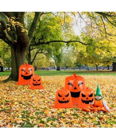 STEFORD Halloween Pumpkin Leaf Lawn Bags - Set of 6 | Jack O Lantern Yard Fall Leaf Trash Bags | Halloween Decorations & Party Favors - Buy Online on GoSupps.com