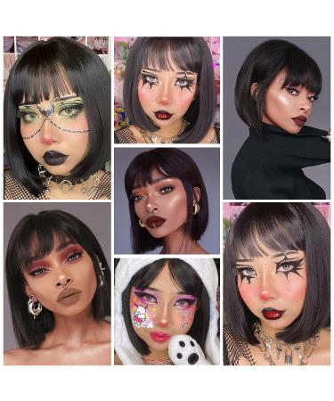 WERD Black Short Bob Wig with Bangs - 10 Inch Straight Natural Looking Wig for Women - Daily Use - Buy Online on GoSupps.com