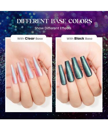 MIZHSE 8 Colors Chameleon Gel Nail Polish Glitter Gel Polish Set Shimmer Iridescent Color Blue Green Purple Shiny Nail Gel Soak Off Nail Art Salon Home - Buy Online on GoSupps.com