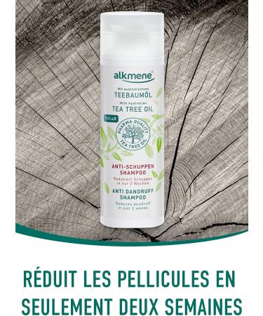 alkmene anti-dandruff shampoo with tea tree oil - reduces dandruff in just two weeks - vegetable free from silicones parabens and mineral oil - (1x 200ml) - Buy Online on GoSupps.com