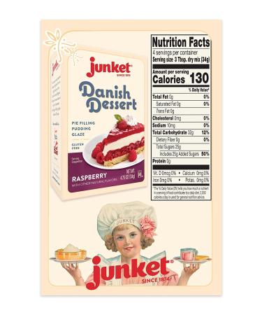 Junket Danish Dessert Raspberry Mix for Raspberry Pie Fillings, Cheesecake Toppings, Sauces, Puddings & Glazes | Easy to Prepare - Just Add Water, Heat Up, Add Fresh Fruit | 4.75oz (Pack of 3) - Buy Online on GoSupps.com