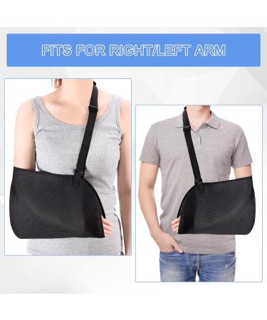 Fasola Arm Sling - Universal Shoulder Immobilizer with Foam Neck Pad - Adjustable Arm Support for Men and Women - Ideal for Broken Wrist, Elbow, Dislocated Shoulder - One Size, Black - Buy Online on GoSupps.com