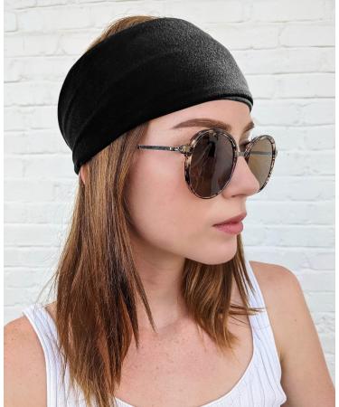 Styla Hair Solid Headband 6 Pack - Wide Soft Stretch Fabric Headbands for Women - Trendy & Stylish Black Hair Accessories - Buy Online on GoSupps.com