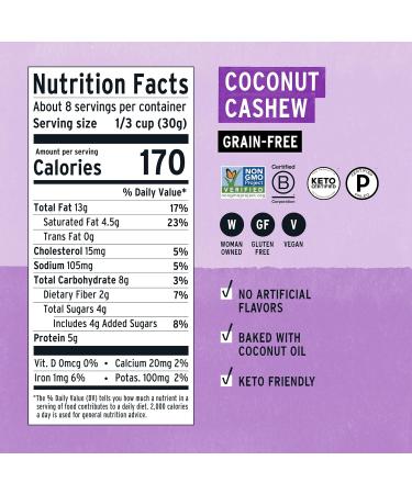 purely elizabeth Coconut Cashew Grain-Free & Gluten Free Granola  0.5 Pound  8 Ounce - Buy Online on GoSupps.com