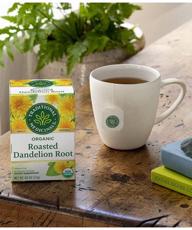 Organic Roasted Dandelion Root Tea - Caffeine Free - 16 Bags | Traditional Medicinals - Buy Online on GoSupps.com