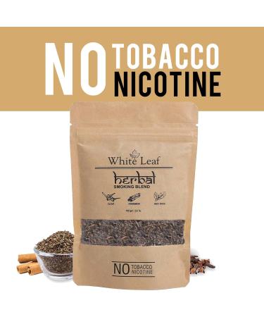 Natural Herbal Smoking Blend - White Leaf Tobacco & Nicotine Free Mixture 100G - Buy Online on GoSupps.com