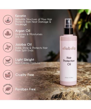 Buy ELLA BELLA All-in-1 Heat Protectant Spray - Repair Protect & Nourish Hair with UV Shield | Argan Oil & Keratin Formula | Cruelty-Free Professional Heat Protection - Buy Online on GoSupps.com