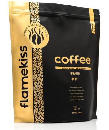 Flamekiss Coffee Beans 1kg - Premium wood-fired roasted Arabica and Robusta espresso beans for a rich and aromatic whole bean coffee experience