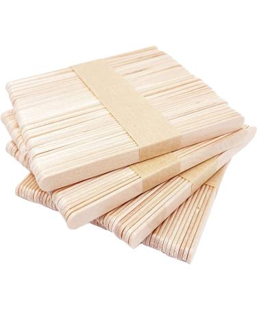 Makerstep 200 Natural Wood Craft Popsicle Sticks | 4.5 Inch Waxing Spatulas, Epoxy Resin Stirring, Ice Cream Candy Making | Smooth Splinter-Free Wooden Wax Sticks for Crafts and Garden Markers - Buy Online on GoSupps.com
