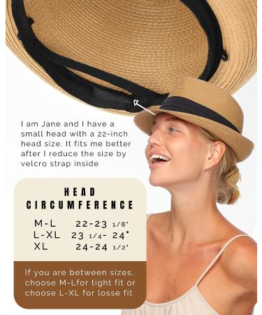FURTALK Straw Fedora Sun Hat for Men Women | Roll Up Short Brim Trilby Panama Beach Hat UPF 50+ Beige - M/L - Buy Online on GoSupps.com