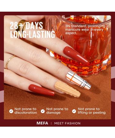MEFA Autumn Gel Nail Polish Set 12 Colors Red Brown Gel Polish Set Nude Pink Gel Polish Soak Off UV Led Dark Red Glitter Nail Gel Manicure at Home DIY Salon for Women Brown Red - Buy Online on GoSupps.com