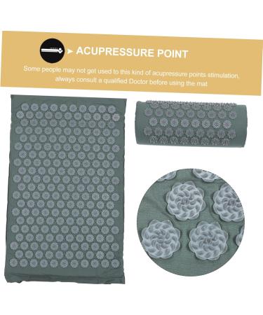 Hapinary Acupuncture Massage Pillow & Washable Yoga Mat - 2 Pieces Ideal for Yoga & Massage 38x15x10cm Gray - Buy Online on GoSupps.com