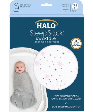 HALO Baby SleepSack Swaddle | 1.5 TOG 100% Cotton Pink Moons | Newborn Sleeping Bag | Easy Zip Access | Wearable Blanket for Boys & Girls | 0-3 Months - Buy Online on GoSupps.com