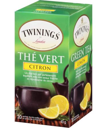 Twinings Green Tea and Lemon Individually Wrapped Tea Bags | Fresh & Uplifting | 20 Count (Pack of 6) Green Tea and Lemon 20 Count (Pack of 6) - Buy Online on GoSupps.com