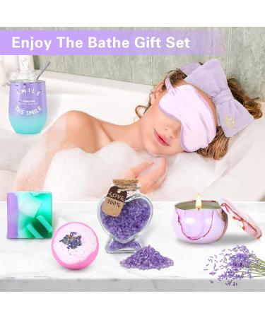 Relaxing Spa Gift Basket Set for Women | Perfect Christmas Birthday & Mother's Day Gifts | Ideal for Friends Sisters & Nurses - Light Purple - Buy Online on GoSupps.com