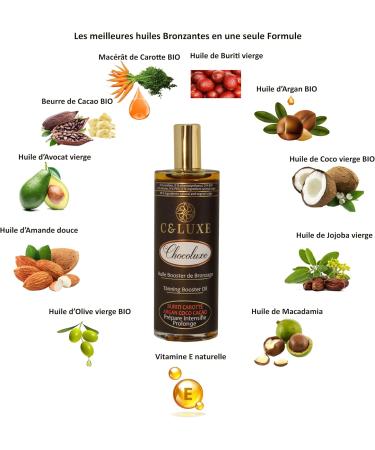 Chocolate natural BRONZANTE oil: Activator accelerator and tan extender oil before and after sun Intense and uniform tan 100 ml. (Chocolate) - Buy Online on GoSupps.com