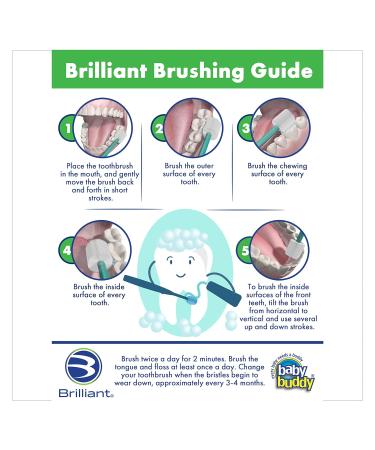 Brilliant Baby Toothbrush by Baby Buddy - for Ages 4-24 Months For Baby and Toddler. Round Bristles Clean Entire Mouth - Teeth Tongue Gums and Cheeks Babys First Toothbrush Mint Green 1 Count Mint Green 1 Count (P... - Buy Online on GoSupps.com
