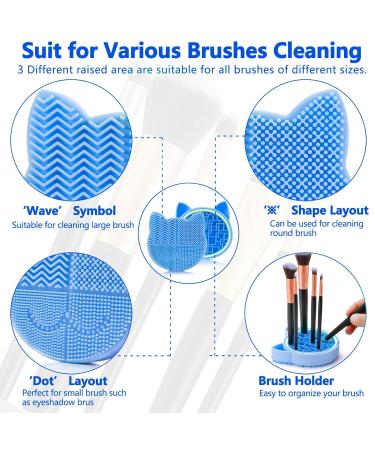 TailaiMei 2 in 1 Makeup Brush Cleaning Mat & Cat-Shaped Organizer - Portable Silicone Brush Cleaner - Fast International Shipping - Buy Online on GoSupps.com