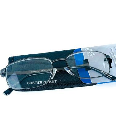 Foster Grant Men's Titanium Reading Glasses T23 Gun +1.50 | Durable & Stylish Eyewear for Clear Vision - Buy Online on GoSupps.com