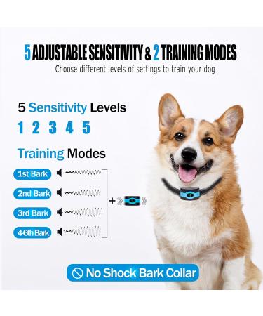 Anti Bark Collars For Dogs Dog Bark Collar With Vibration & Variable Beep Modes For Small Medium Large Dogs Rechargeable IP67 Waterproof Humane Stop Barking Blue - Buy Online on GoSupps.com
