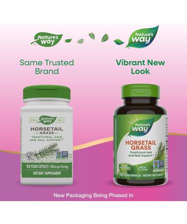 Nature's Way Horsetail Grass 440 mg - 100 Vegan Capsules for Hair & Skin Health - Buy Online on GoSupps.com