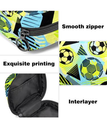 Football Geometric Triangle Sanitary Napkin Storage Bag - Portable Period Pocket for Women & Teens - Menstrual Cup Holder - Colorful & Stylish - Buy Online on GoSupps.com