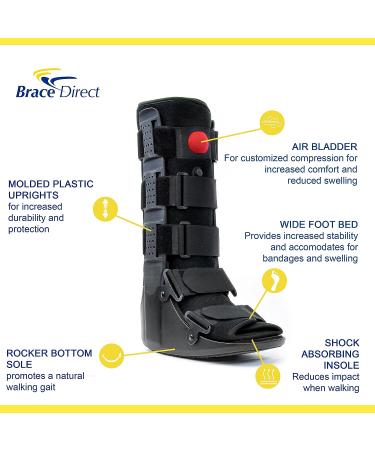 Brace Direct Air CAM Walker Fracture Boot Tall - Doctor Recommended for Foot, Toe, Ankle Injuries - Full Medical Recovery and Healing Walking Boot - Large Size - Buy Online on GoSupps.com