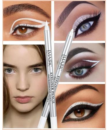 White Waterproof Gel Eyeliner Pen with Sharpener - Long Lasting Matte Formula for Highlighted Eyes | Eyeliner Pencil for Tattoo Effect and Smooth Application - Buy Online on GoSupps.com