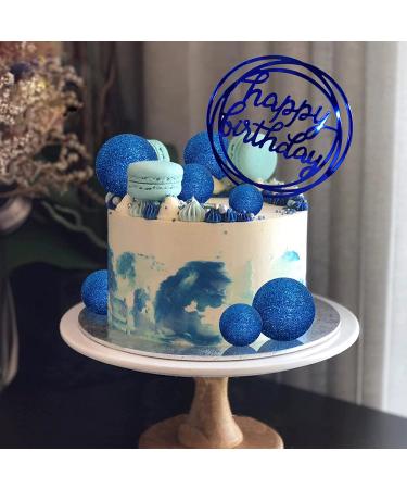 Colorful Pearl Balls Cake Topper for Wedding Birthday Party - Glitter Blue - Buy Online on GoSupps.com