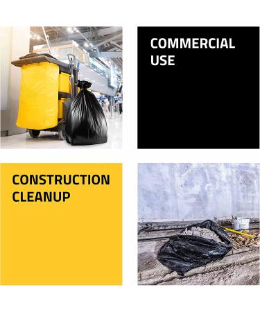 Haulmark Industrials 42-45 Gallon Black Trash Bags - 50 Count Bulk Pack | Heavy Duty 3 MIL Contractor Garbage Bags | Made in USA - Buy Online on GoSupps.com