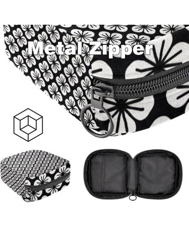 Portable Storage Bags for Women's Bandages | Black & White Cherry Blossom Design | Multi-colored Menstrual Insert & Tampon Holder for School & Office - Buy Online on GoSupps.com