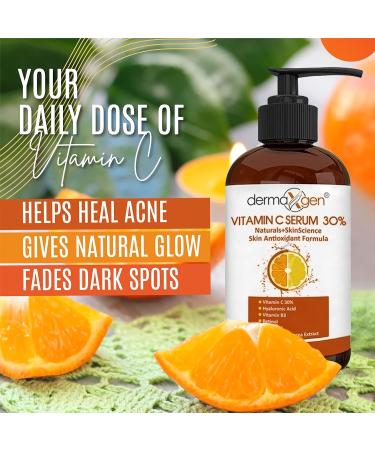 30% Vitamin C Serum - Organic Anti-Aging Facial Serum with Hyaluronic Acid Retinol Vitamin E & B | 8 Fl Oz Reduce Wrinkles & Fine Lines - Buy Online on GoSupps.com