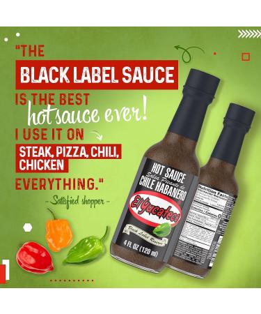 El Yucateco Habanero Black Label Reserve 120ml (Pack 3) / Mexican Habanero Hot Sauce Smoky Spicy & Sweet Salsa Dip for Tacos Mexican Food - Buy Online on GoSupps.com