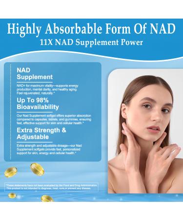 JINGYAT 11-in-1 NAD Supplement with Resveratrol CoQ10 Quercetin Collagen Grape Seed for Cellular Energy Mental Focus & Antioxidant Support - NAD Supplement for Women & Men 120 Soft Capsules - Buy Online on GoSupps.com
