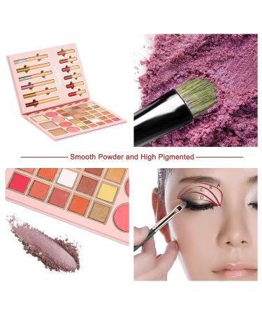 30 Color Eyeshadow Palette with Blush, Highlighter, Lipgloss, and Eyeliner - All in One Makeup Kit for Women - Pigmented and Glittery Combo Palette, Perfect Gift Set - Buy Online on GoSupps.com