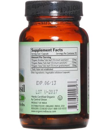 Organic India Tulsi Holy Basil Og3 90 Vcap4 - Buy Online on GoSupps.com