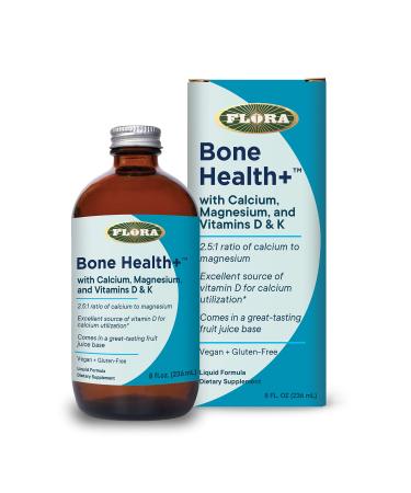 Flora Bone Health+ with Calcium Magnesium and Vitamins D & K Liquid 8 fl oz (236 ml)