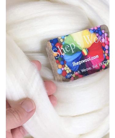 Shep's 100% Natural White Merino Wool Roving Fiber - 2lb - Spinning and Felting Craft Wool - Core Wool USA - Buy Online on GoSupps.com