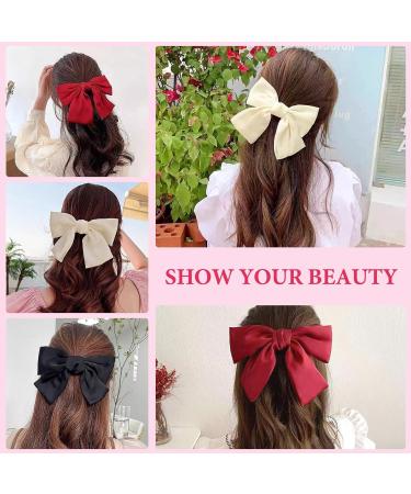 Acwoo Satin Loop Hair Clip - 90s Inspired Hair Loops for Girls & Women | Perfect for Halloween Christmas Parties & Evening Events - Buy Online on GoSupps.com