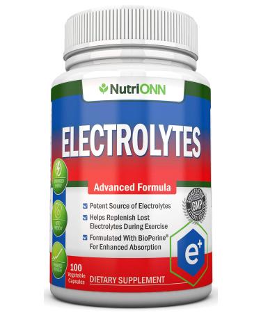 Electrolytes - 100 Natural Electrolyte Replacement Capsules - Premium Keto Friendly Pills - No Sugar - Great for Hydration, Recovery and Hangovers - Trace Minerals Potassium, Magnesium, Sodium Salts