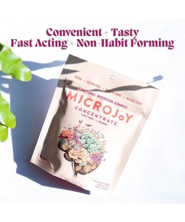 Microjoy Concentrate Gummies Focus Memory Brain Health & Mood Support Supplement Vegan Non-GMO Gluten-Free - Lemon Flavor (30 Servings) 30 Count (Pack of 1) - Buy Online on GoSupps.com