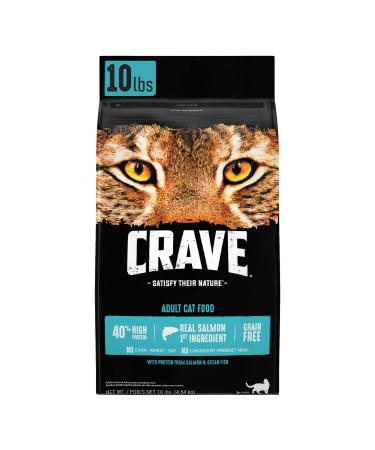 CRAVE Grain Free High Protein Dry Cat Food Adult Salmon & Ocean Fish 10 Pound (Pack of 1)