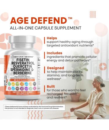 Stamiron Fisetin Resveratrol Spermidine Quercetin - 60 Capsules - Buy Online on GoSupps.com