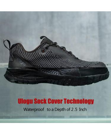 Ulogu Men's Waterproof Hiking Shoe - Lightweight & Comfy All-day Work Shoes | 6-Month Warranty - Size 14.5 Black - Buy Online on GoSupps.com