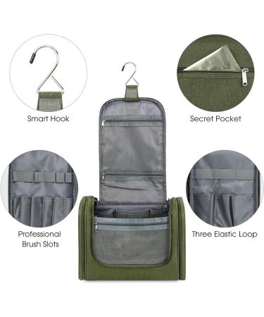 WANDF Large Hanging Toiletry Wash Bag Travel Makeup Organizer - Dark Green - Buy Online on GoSupps.com