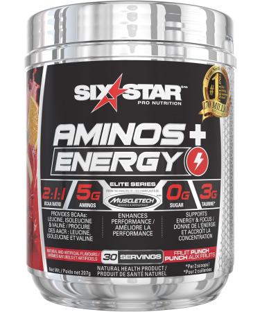 Pre Workout + Amino Plus Energy Six Star | Pre Workout Powder for Energy Focus and Intensity | BCAA Powder with Caffeine Workout Powder + Amino Plus Energy Fruit Punch 210 g (Pack of 1) - Buy Online on GoSupps.com